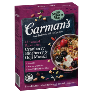 Carman's Muesli Super Berry Cranberry, Blueberry & Goji 500g