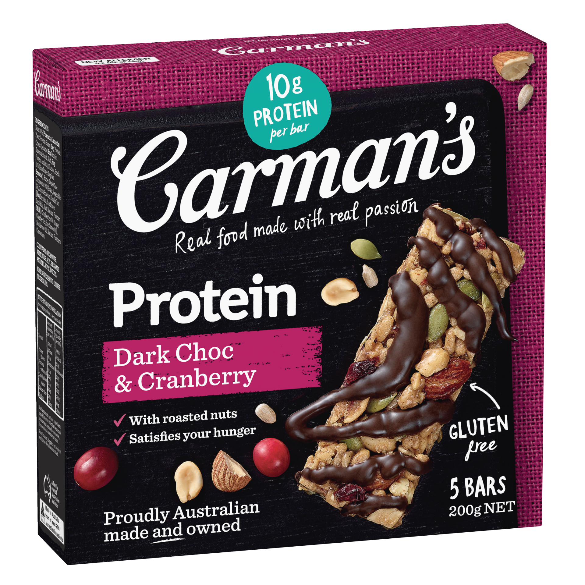 Dark Choc & Cranberry Protein Bars 5 Pack