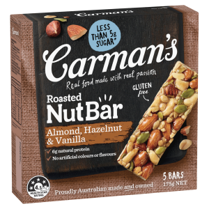 Carman's Roasted Nut Bar Almond, Hazelnut & Vanilla 5 Pack