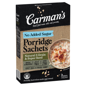 Carman's Porridge Sachets Natural 5 Grain & Super Seed 8 Pack 320g