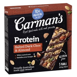 Carman's Protein Bars Salted Dark Choc & Almond