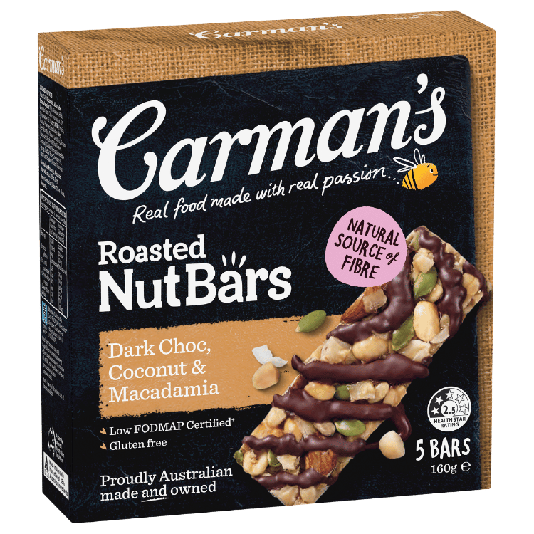 Dark Choc, Coconut & Macadamia Nut Bars 5 Pack