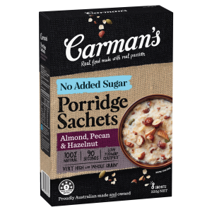 Carman's Porridge Sachets Almond, Pecan & Hazelnut 8 Pack 320g