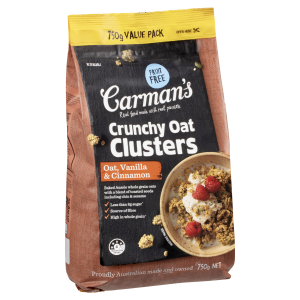 Carman's Crunchy Oat Clusters Oat, Vanilla & Cinnamon 750g