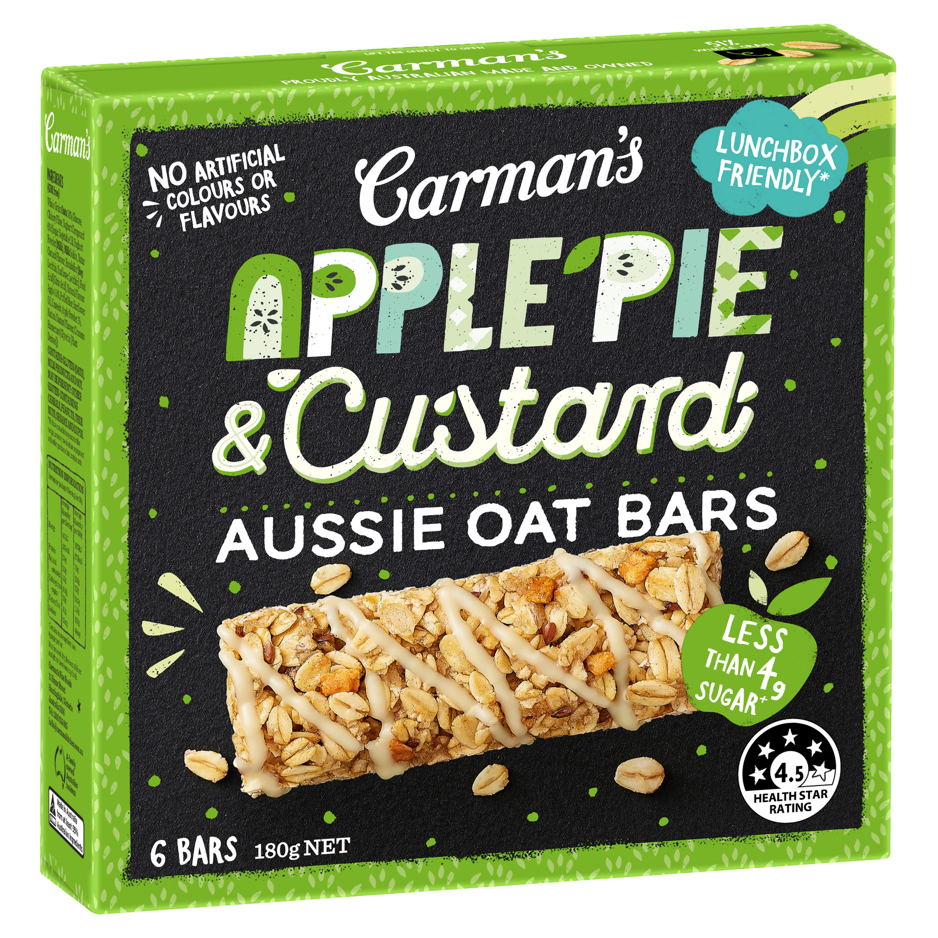Apple Pie & Custard Aussie Oat Bars