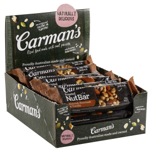 Carman's Roasted Nut Bars Almond, Hazelnut & Vanilla 12 x 45g