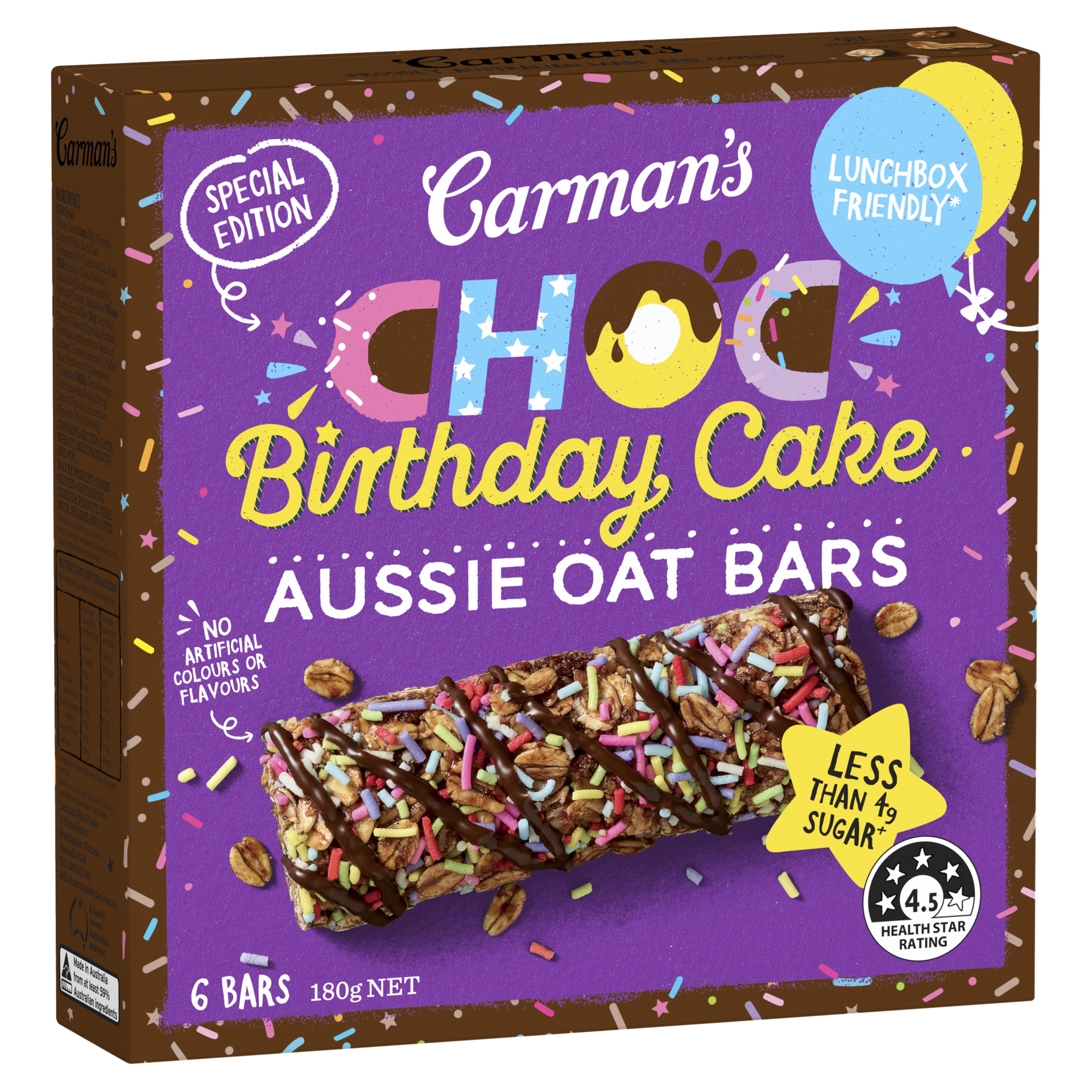 Special Edition Choc Birthday Cake Aussie Oat Bars