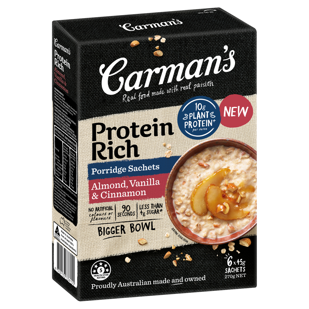 Carman’s Protein Rich Porridge Sachets Almond, Vanilla & Cinnamon 6 x