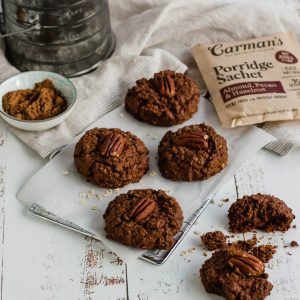 a photo of a fodmap friendly cookie recipe using carman's porridge