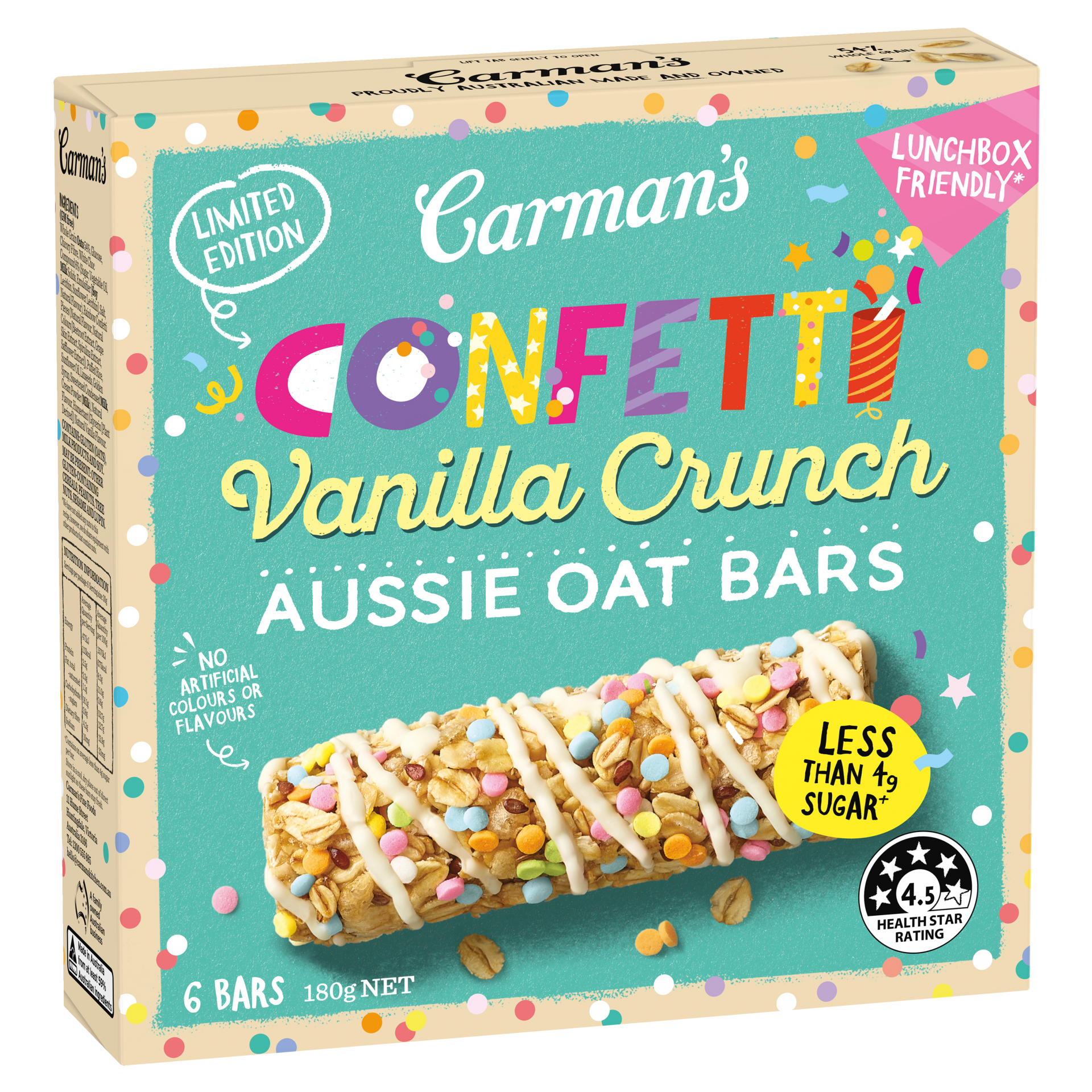 Confetti Vanilla Crunch Aussie Oats Bars