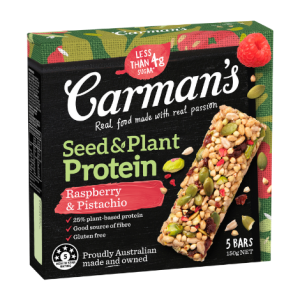 Carman's Raspberry & Pistachio Plant & Seed Protein Bars