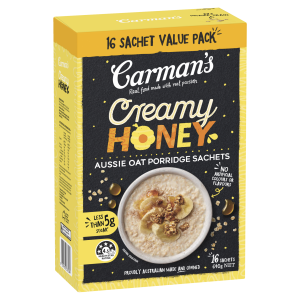 Carman's Creamy Honey Aussie Oat Porridge Sachets 16 Pack 640g