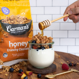 Carman's honey crunchy clusters parfait recipe