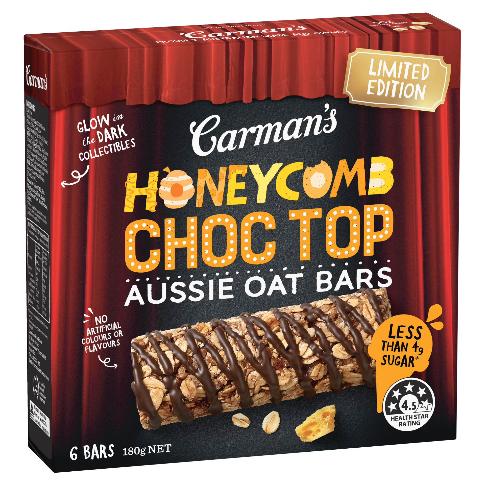 Aussie Oat Bars Honeycomb Choc Top