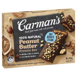 Carman's Protein Bar Peanut Butter 4 Pack 180g-