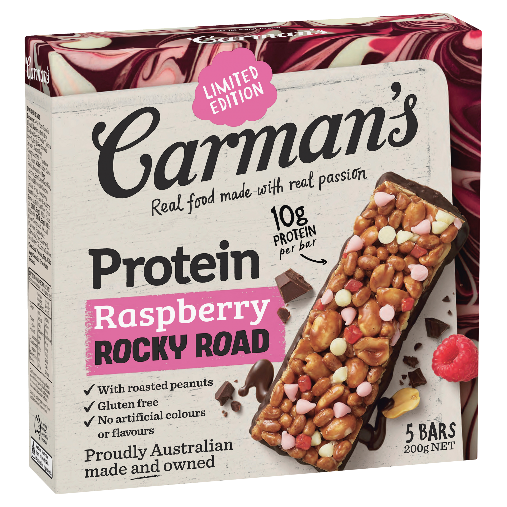 Protein Bars Raspberry Rocky Road 5 Pack