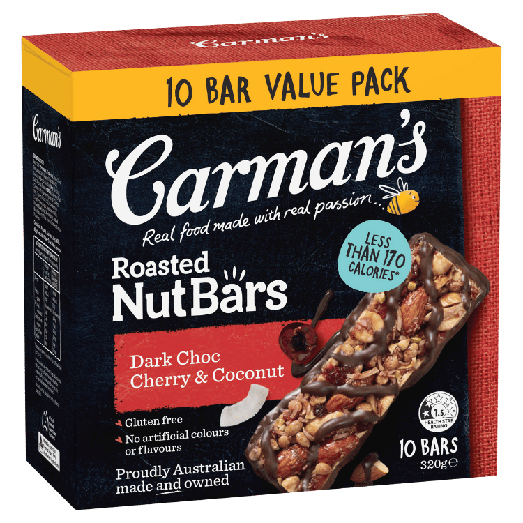 Dark Choc Cherry & Coconut Nut Bars 10 Pack