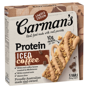 Carman's Protein Bar Iced Coffee 5 Pack 200g
