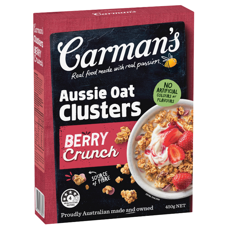 Carman's Aussie Oat Clusters Berry Crunch  Carman's Kitchen Aussie Oat  Clusters Berry Crunch