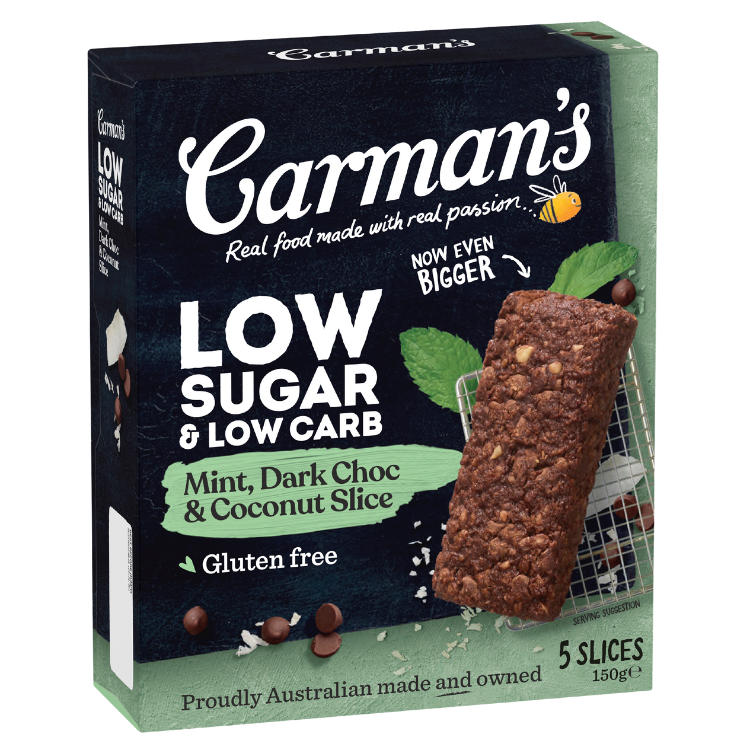 Low Sugar & Low Carb Mint, Dark Choc & Coconut Slices 5 Pack